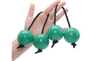 MGTECH 2 Pairs Aslatua Shakers, Kashaka Musical Percussion Instrument African Asalato Shaker Rhythmic Balls, Green