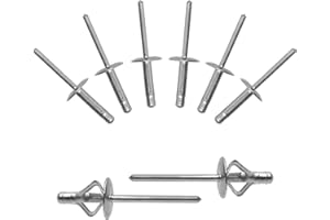 BESTYCHAO 60pcs Tri-Fold Exploding Pop Niet Aluminium großen Flansch Nieten - Silber (4,8x21mm)