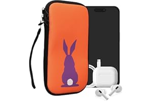 kwmobile Pokrowiec na telefon komórkowy do smartfonów XXL - 7" - neoprenowy pokrowiec na telefon komórkowy pokrowiec ochronny - kontur zając fioletowy koral - wymiary wewnętrzne 17,7 x 8,5 cm