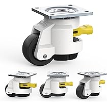 4Pcs Zware Zwenkwielen Wiel Verstelbare Nivellerende Zwenkwielen Wiel Met Ratelarm Zware Zwenkwielen Zwenkwiel In Hoogte Verstelbare Voeten Voor Machine Industrieel