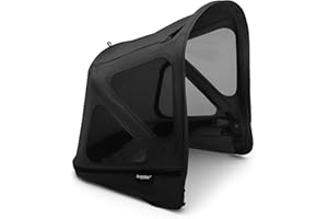 Bugaboo Donkey Cappottina Breezy, Estensibile per una maggiore copertura e una Protezione Solare ottimale, Resistente all'Acqua, Compatibile Con Tutti i Passeggini Donkey, Midnight Black