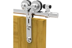 TSMST Stainless Steel 183CM/6FT Sliding Door Track Barn Door Hardware Kit Closet Rail Roller Accessory