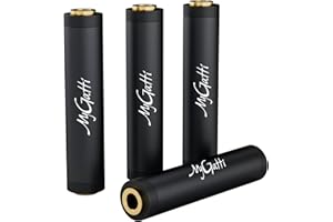 Mygatti Adattatore jack audio 3.5mm stereo(4 pezzi) – Femmina a Femmina, placcato oro, nero opaco, connettore AUX/adattatore femmina per cavo audio