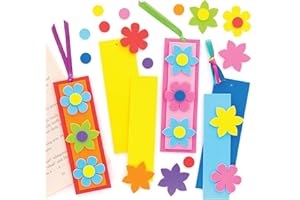 Baker Ross AT387 Flower Mix & Match Bookmark Kits - Pack of 8, Make your Own Book Marker for Creative Arts and Crafts Projects, and Learning to Read or World Book Day Activities