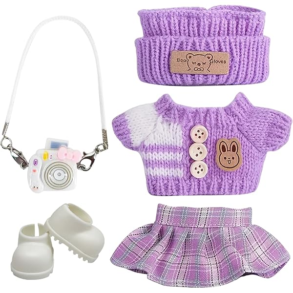 Ensemble De Vêtements Pour Poupée 17cm Lyreh – Chemise, Robe, Chapeau Et Collier élégants