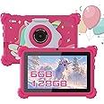 C idea 7" Kids Tablet for Age 3-7, Android 13 Kids Tablet for Toddler,6GB RAM 128GB ROM(512GB TF),HD IPS Eye Protection Tablets for Girls Gift,CM88 (Red)