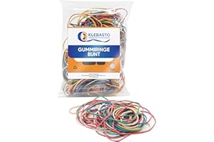 ‎KLEBASTO KLEBASTO Gummibänder | Gummiringe bunt für Haushalt,Büro,Basteln | Haushaltsgummis zum Bündeln, Fixieren & Verschließen u. v. m. | 20-60 mm farbig sortiert | Gummiringerl