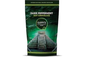 Guppy's Chocolates York | Hot Chocolate Flakes | Luxury Dark Peppermint Hot Chocolate | Real Grated Drinking Chocolate | 245 grams Resealable Pouch Equal To 7 Sachets (Peppermint)