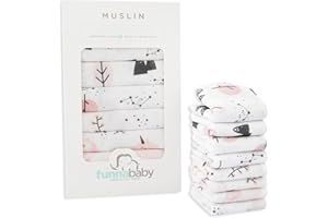 FUNNABABY SWEET LITTLE THINGS Funnababy Baby Muslin Cloths for Newborn – Pack of 8, Thin and Quick Dry, Extra Soft Face Muslin, 100% Cotton, Fabric Washcloth, Square Cloth for 0-6 months, Starter Baby Essential, 30x30 cm