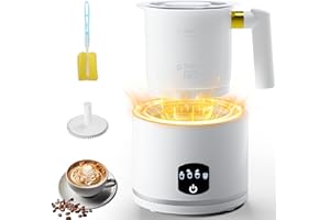EDTEANU Montalatte Elettrico Cappuccino, 4-in-1 Cappuccinatore Elettrico, 430 ML Milk Frother, Automatico Schiuma Latte, Scaldalatte Elettrico per Calda e Fredda e Cioccolata Calda, Lavabile in Lavastoviglie