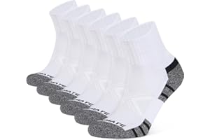 CLOSEMATE Chaussettes de Sport Homme Femme 39-42 43-46 47-50 Socquettes Basses en Coton 6 Paires Respirantes Antidérapantes pour Running Randonnée Cyclisme Tennis Travail en Blanc Noir Gris