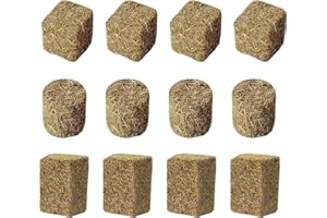 RmKbe 12 Pieces Mini Haystack Decor Miniature Hay Bales Wooden DIY Decorative Fake Hay Table Miniature Hay Decor Toy for Dollhouse