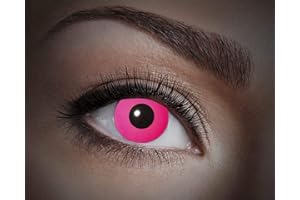 Zoelibat Eyecatcher 84027541-053 - Lentilles de contact UV colorées, 1 paire, pour 12 mois, rose fluo, lumineuses, carnaval, Halloween, sans correction de la vue