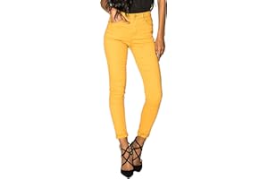 Nina Carter P056 - Pantalon en jean pour femme - Coupe skinny - Taille haute