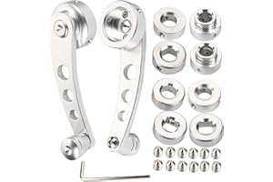 Terisass Manuelle Fensterkurbel, Andersen Fensterkurbel, 2 Stück, Legierung, Auto-Fenstergriff, Kurbelkurbel, passend für klassische Autos (Silber)