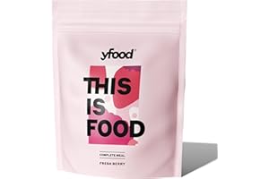 ‎YFOOD yfood Trinkmahlzeit Fresh Berry – 12 Mahlzeiten à 400 kcal in Pulverform – 25g Protein, Vitamine & Mineralstoffe - Geschmack: Beere