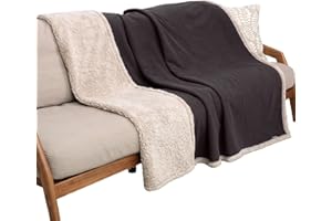 Pawsee Waterproof Dog Blanket Washable, Sherpa Fleece Pet Blanket for Puppies Cats Dogs, Reversible Waterproof Protector Cover for Dog Sofa Bed, 203 x 152 cm, Brown/Tuape