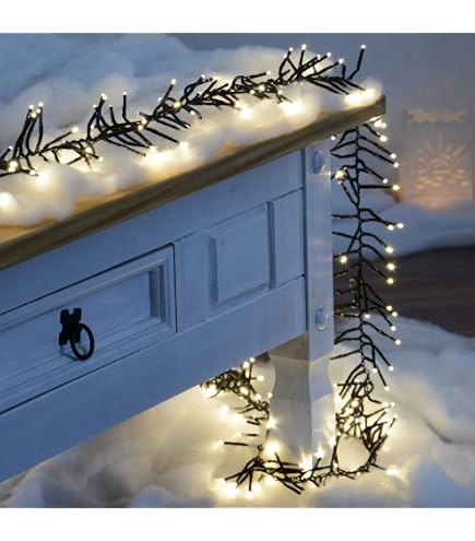 Koopman LED Cluster Lichterkette, 5,5 M Mit 768 LEDs, Extra Warmweiß, 8 Effekte, IP44 Für Innen & Draußen