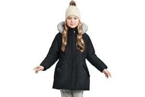 maoo garden Giacca Invernale per Ragazze Parka da Sci Pesante con Cappuccio in Pelliccia e Soprabito Impermeabile per Bambini