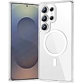 Coverzone Samsung Galaxy S25 Ultra İle Uyumlu Kılıf Şeffaf, Wireless Magsafe ile uyumlu Silikon Kapak Galaxy S25 Ultra ile uy