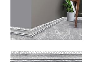 PUZAME 3D Pattern Sticker Wall Trim Line Skirting Border, 230x8CM Waterproof Self Adhesive Wallpaper Borders, Foam Edge Strip Border Dado Rail Baseboard Corner Line Stickers Flexible Molding Ceiling Border