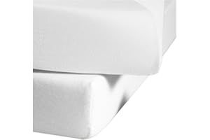 fleuresse Jenny C klasyczne prześcieradło z dżerseju, 100% bawełna, z praktyczną gumką dookoła, kolor biały, rozmiar 150 x 200 cm, pasuje również do 140/160 x 200