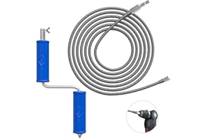 GYHMTOO Desatascador Tuberias Profesional 5 m, Espiral de limpieza de tuberías, diámetro 6 mm, espiral de limpieza de tuberías, espiral de limpieza con adaptadores eléctricos y manuales, varilla de limpiez