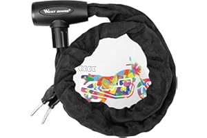 HUSGW Łańcuch rowerowy zabezpieczający przed kradzieżą,Łańcuch Rowerowy z 2 kłódkami,120 cm Blokada rowerowa z wodoodporną pokrywą,łańcuch rower antywłamaniowy do roweru, brama, skuter, motocykl