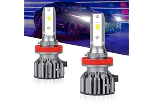 OPP ULITE H11 H8 H9 LED Headlight Bulbs, 60W 10000LM 6500K Xenon White IP67 Waterproof Halogen Upgrade Replacement H11 H8 H9 LED Auto Car Headlight Conversion Kit, Pack of 2