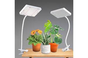 JINHONGTO 2 Pezzi Pianta Luce. 204pcs LED a Spettro Completo Grow Light, IR e UV Inclusi, Clip On Grow Light con Funzione Daisy Chain, 25 Watt (equivalente a 200W)