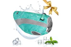 VIVI BEAR Gilet Rafraîchissant pour Chien, Manteau Rafraîchissant Évaporatif pour Chiens avec Anneaux en D pour Harnais et Fermeture Éclair Réglable, Veste Rafraîchissant Estival Anti-UV pour Chiens Plein Air