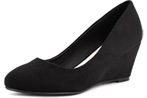 Greatonu Women's Office Wedge Platform Mid Heel Court Shoes