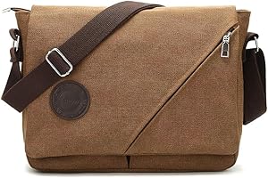 Eshow Męskie płócienne torby na ramię Torba w stylu vintage Retro Crossbody Torba na podróż Wypoczynek Biuro Codzienna szkoła