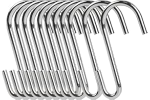 ilauke Crochet Multifonctions, Lot de 32 Crochets Robustes en Forme de S,Crochets en S de Qualité Industrielle pour Cuisine,Salle de Bains,Chambre à Coucher et Bureau (Argent)