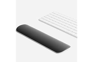 HumanCentric Poggiapolsi per tastiera, supporto da polso per tastiera, accessori da ufficio in alluminio grigio siderale e pelle sintetica nera, poggiapolsi ergonomici per tastiera del computer