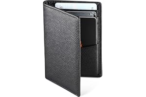WeValley Porte Cartes de Crédit, RFID Blocage, Bifold Portefeuille Homme Cuir Véritable, Rangement Carte de Crédit et Billets (Noir 2)