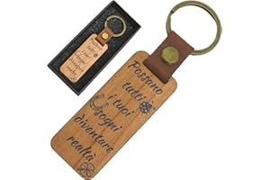 Amore Legno Sforza Portachiavi Portafortuna, Portachiavi Donna, Uomo, Idee Regalo per Amici Colleghi e Maestre, Portachiavi Casa, Regalo Laurea, Regali, Portachiavi in Legno Made in Italy