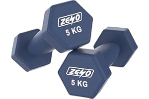 ZENO Dumbbells Set Of 2 | Dumbbells for Women | Hexagon Neoprene Weights | Hand Weights for Women | Anti-Slip & Sweat Resistant Dumbells