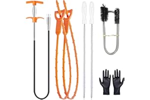 QWATUY Drain Snake Hair Drain Clog Remover Tool - Drain Cleaner for Sewerage, Kitchen, Bathroom, Shower, Toilet, Clogged Drains, Opener, Cleaning Tool, Flexible Gripper and