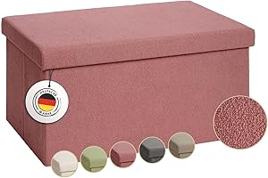 ‎LALENI Laleni Sitzbank mit Stauraum groß - Truhenbank mit Stauraum 76x38 cm - Sitztruhe mit Stauraum - Bequemer Hocker mit Stauraum - Aufbewahrungsboxen - Sitzkiste mit Stauraum - Sitzbox in Koralle