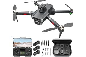 HYTOBP S179 Drone con Cámara 1080P HD para Adultos, Dron Profesional con 2 Cámara,Motor sin Escobilla Drone 5GHz WiFi, 3 baterías, drone RC Quadcopter para Adultos, Dron que Te Sigue (3 baterías)