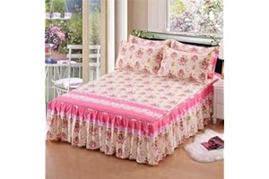 KJHG Bettrock Tagesdecke Rüschen Bett Rock Bett Volant Tagesdecke Mit Rüschen Faltenresistent Und Ausbleichen Beständig,Color7-180x200cm（71x79inch）