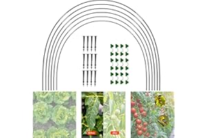 Lecerrot Cerceaux De Serre De Jardin - 18 PCS Kit De Maison De Cerceau De Jardin, Arceaux Serre Tunnel, Plantes Poussent des Tunnels Soutien Maisons Jardinage Un Cadre Culture en Fibre Verre Jardins