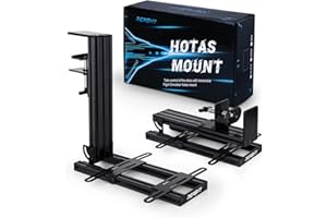 Reashy Hotas Mount, Joystick Mount, Aluminum Flight Stick Desk Mount for Logitech X56, X52, X52 Pro, Thrustmaster T.1600M, TCA, T.Flight Hotas One, 4, X, Airbus, VKB Gladiator Nxt (Black)