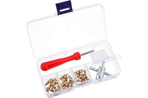 upain 32 Teilig Reifenventilentferner Reifen Ventileinsatz Autoventil 4 in 1 Ventilkern Reparatur Werkzeug Ventilkernwerkzeug einschließlich 30pcs Ventileinsätze für Auto Motorrad Fahrrad