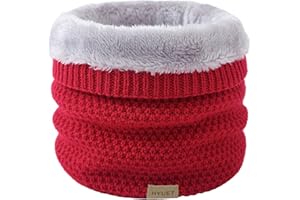 HYUET Cache-Cou Hiver Écharpe Circulaire Tricotée Tour de Cou Col Épaisse Cache Cou Doublée de Tube Écharpe en Polaire Thermique Doux Hommes Femmes Hiver pour le Ski Moto Vélo