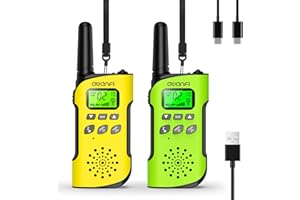 AWANFI Walkie Talkies for Kids Rechargeable, Long Range Walkie-Talkie with Li-Ion Battery, 2 Way Radios, Walky Talky with Flashlight,VOX,USB-C Cable, for Outdoor Camping, Kids Toy for 3-12 Years Old