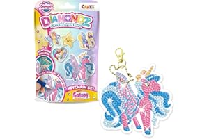 DIAMONDZ CRYSTAL PAINTING Keychain Set Galupy Unicorn - Diamond Painting Kinder Schlüsselanhänger Set, DIY Diamant Malerei Bastelset, Mosaikherstellung für Kinder