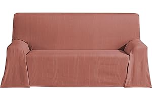 ECOMMERC3 | Foulard multiusos de 180 x 260 cm para sofá o cama - Colcha multiusos naranja decorativa - Protector ligero y elegante