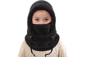 AIDIER Kinder Winter Thermo Fleece Sturmhaube 3-10 Jahre Warmen Winddichte Gesichtswärmerv Skihaube Halswärmer Jungen Mädchen Multifunktional Winter Warm Mütze und Schal Set für Outdoor Aktivitäten